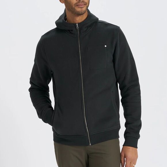 Vuori Men's Seaside Zip Up Hoodie in Black Organic Cotton Blend Size Small - Picture 1 of 8